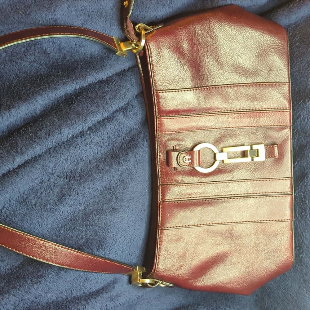 Etienne Aigner womens  Vintage Burgundy Leather Handbag